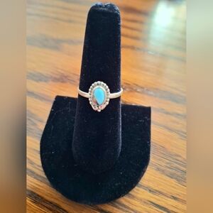 Ring Cotton Candy Turquoise and Sterling Silver Size 7